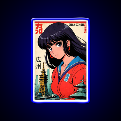 Retro Anime Girl Guangzhou 80S Vintage Travel Asian Cultural Led Neon Sign Rgb Color - LED neon sign view 5