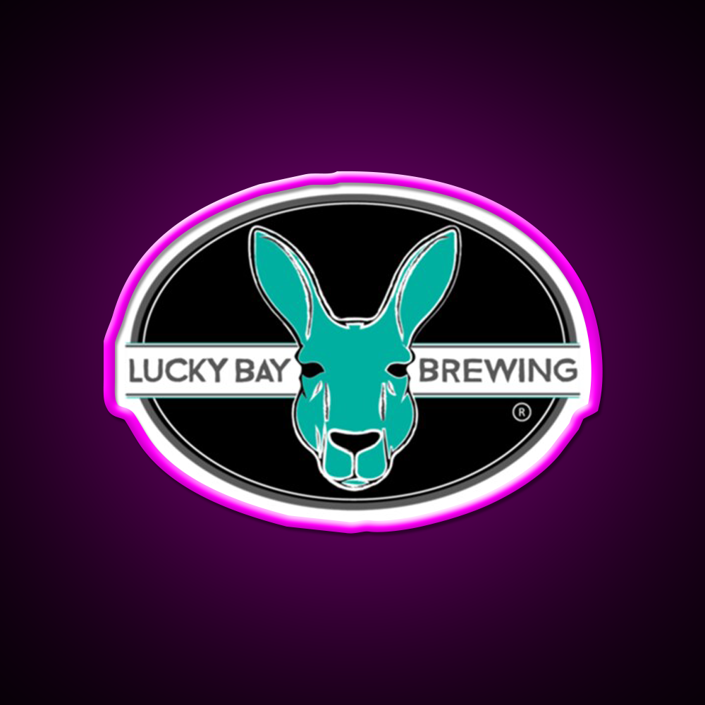 Retro Bunny Lucky Bay Beer Bar Decor Led Neon Sign Rgb Color - Neon sign mounted on wall in room