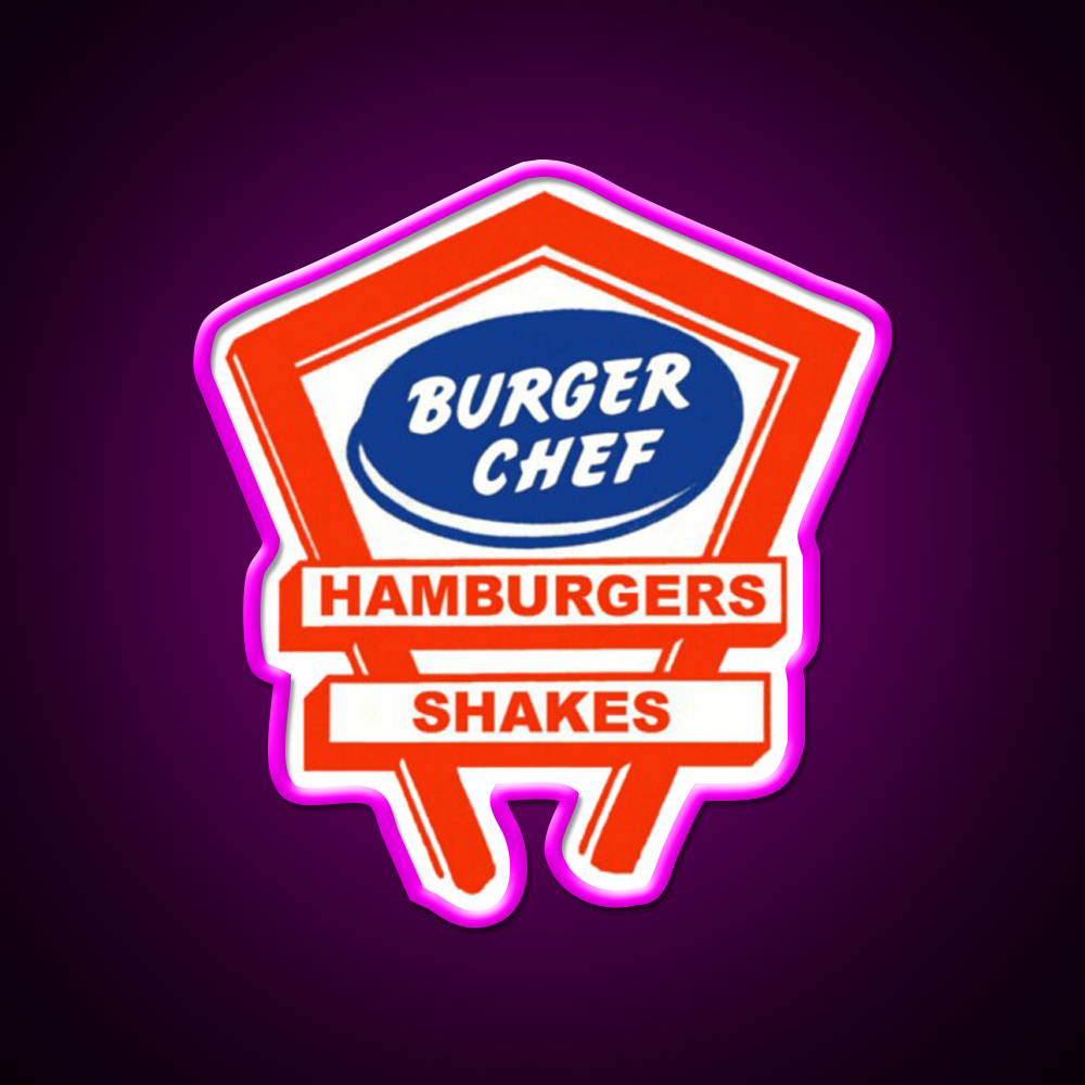 Retro Burger Chef Fast Food Led Neon Sign For Burger Place Rgb Color