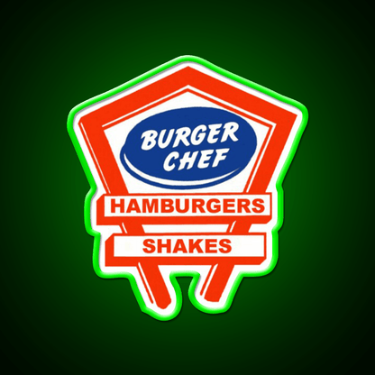 Retro Burger Chef Fast Food Led Neon Sign For Burger Place Rgb Color - Shineneon