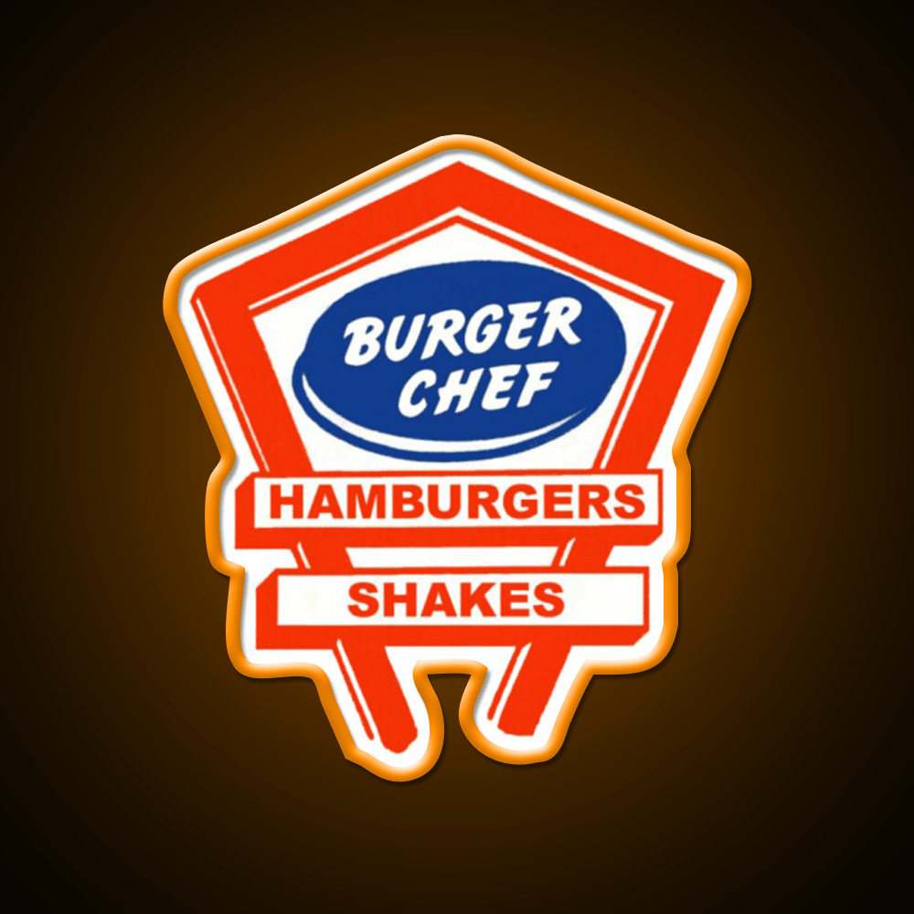 Retro Burger Chef Fast Food Led Neon Sign For Burger Place Rgb Color - Shineneon