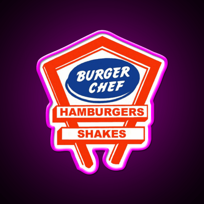 Retro Burger Chef Fast Food Led Neon Sign For Burger Place Rgb Color - Shineneon
