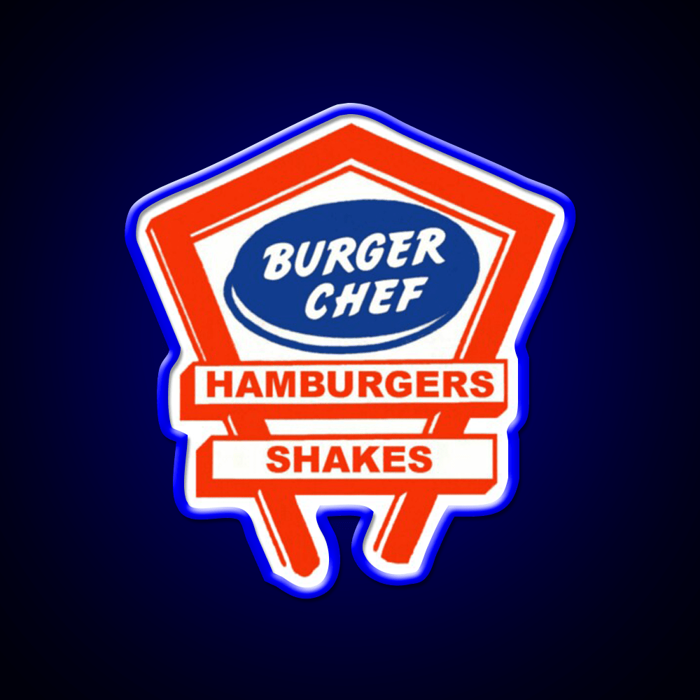 Retro Burger Chef Fast Food Led Neon Sign For Burger Place Rgb Color - Shineneon