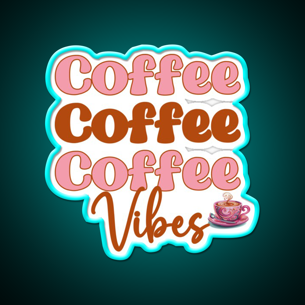 Retro Coffee Vibes Cafe Led Neon Sign Espresso Bar Art Rgb Color