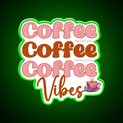 Retro Coffee Vibes Cafe Led Neon Sign Espresso Bar Art Rgb Color