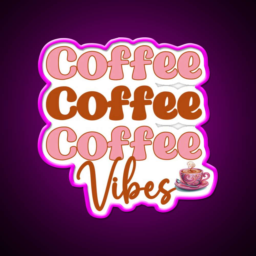 Retro Coffee Vibes Cafe Led Neon Sign Espresso Bar Art Rgb Color