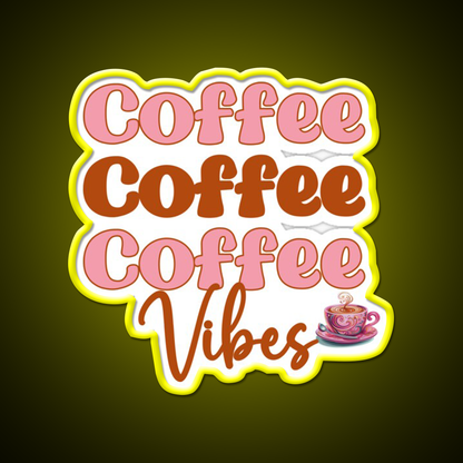 Retro Coffee Vibes Cafe Led Neon Sign Espresso Bar Art Rgb Color
