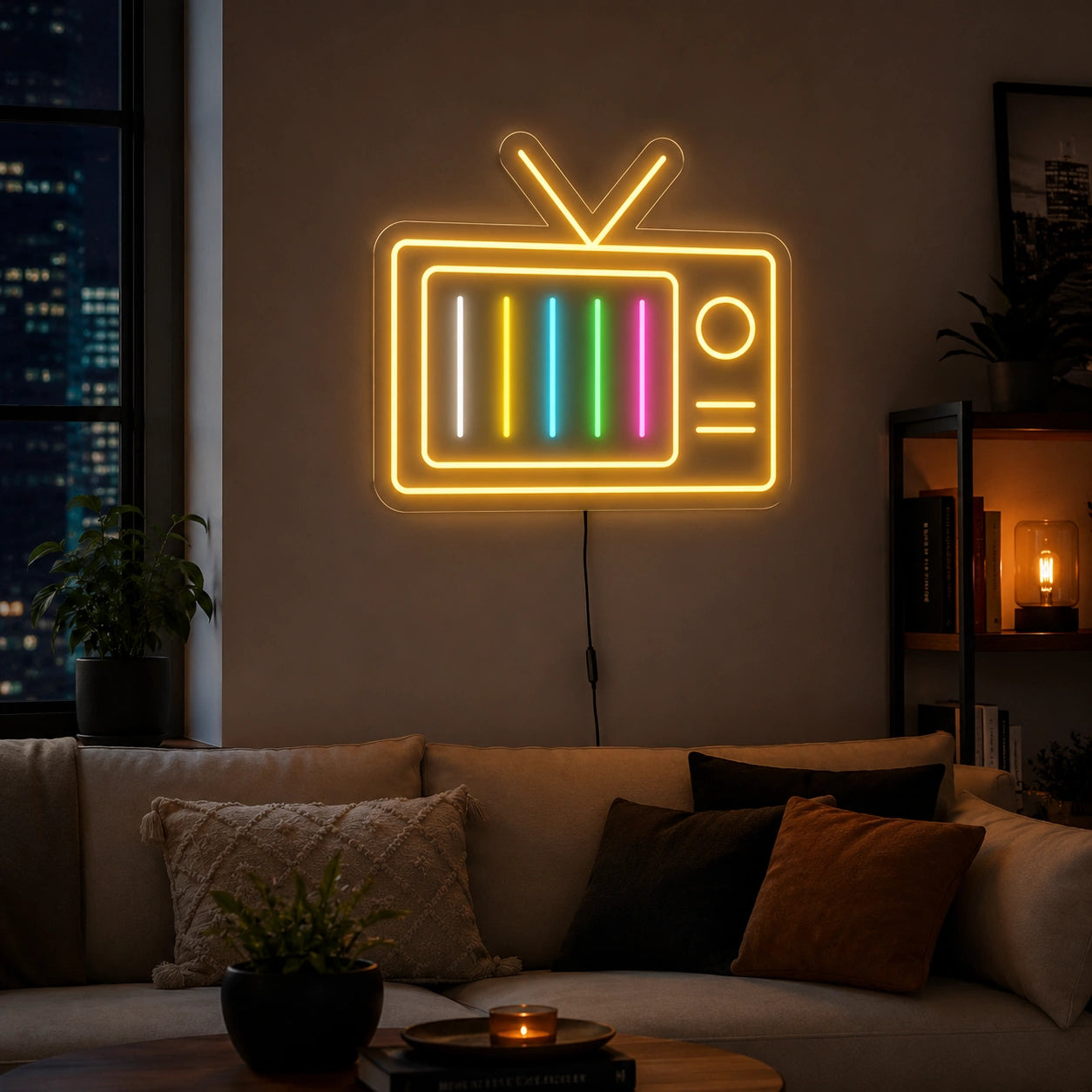 Retro Color TV Neon Sign LED Neon Sign real lifestyle scene