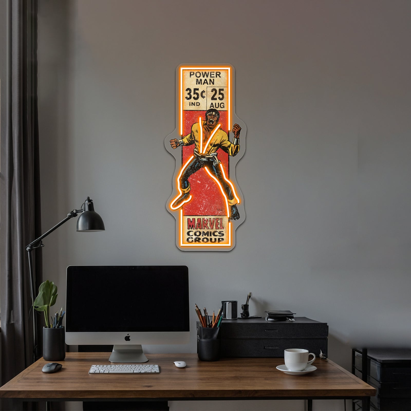 Retro Corner Box Power Artwork Led Neon Signs | Shineneon