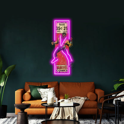 Retro Corner Box Power Artwork Led Neon Signs