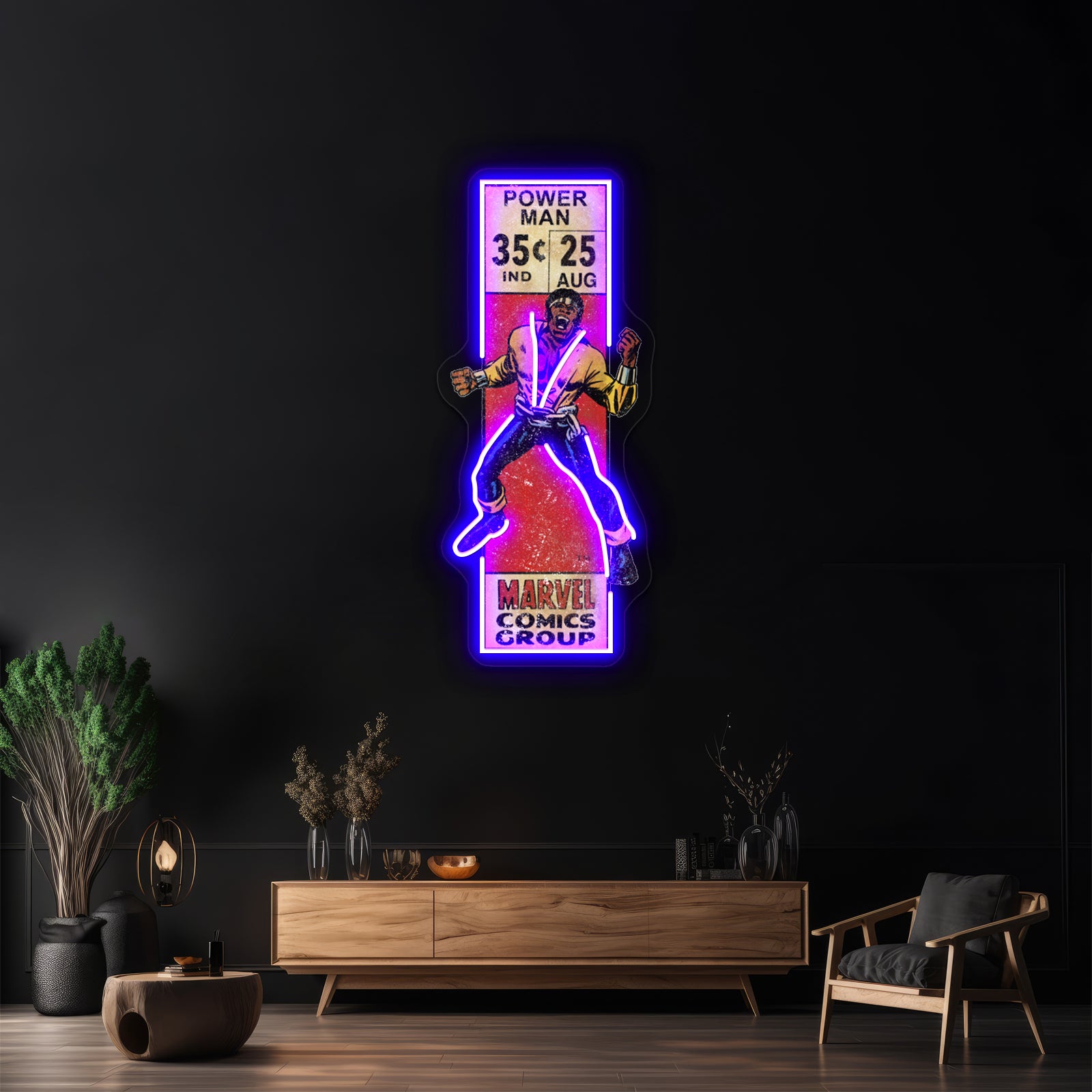 Retro Corner Box Power Artwork Led Neon Signs | Shineneon