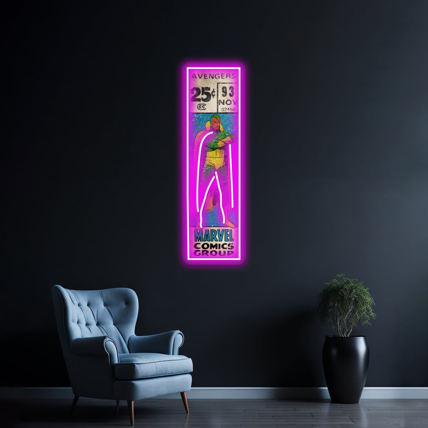 Retro Corner Box Vision Artwork Led Neon Signs