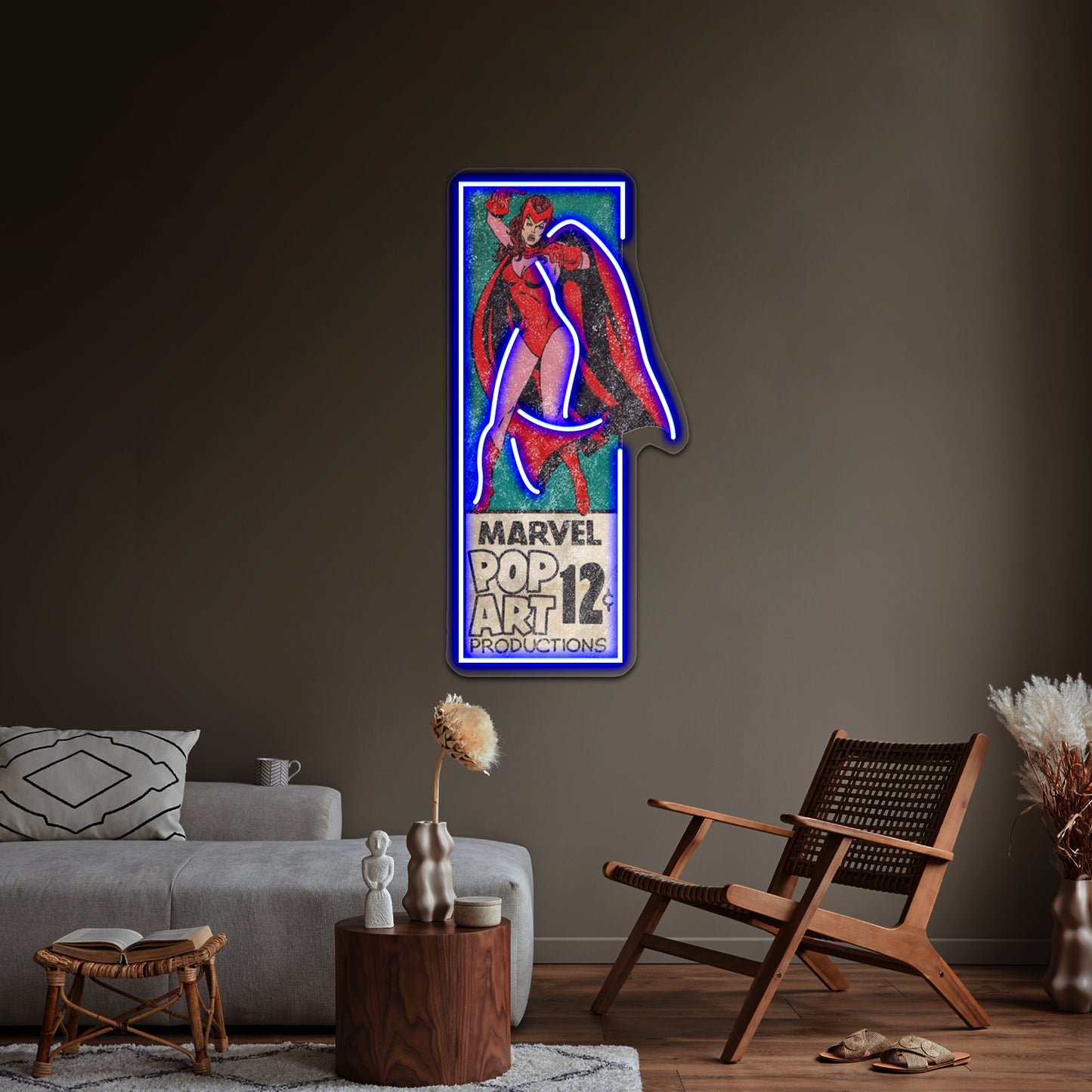 Retro Corner Box Witch Artwork Led Neon Signs