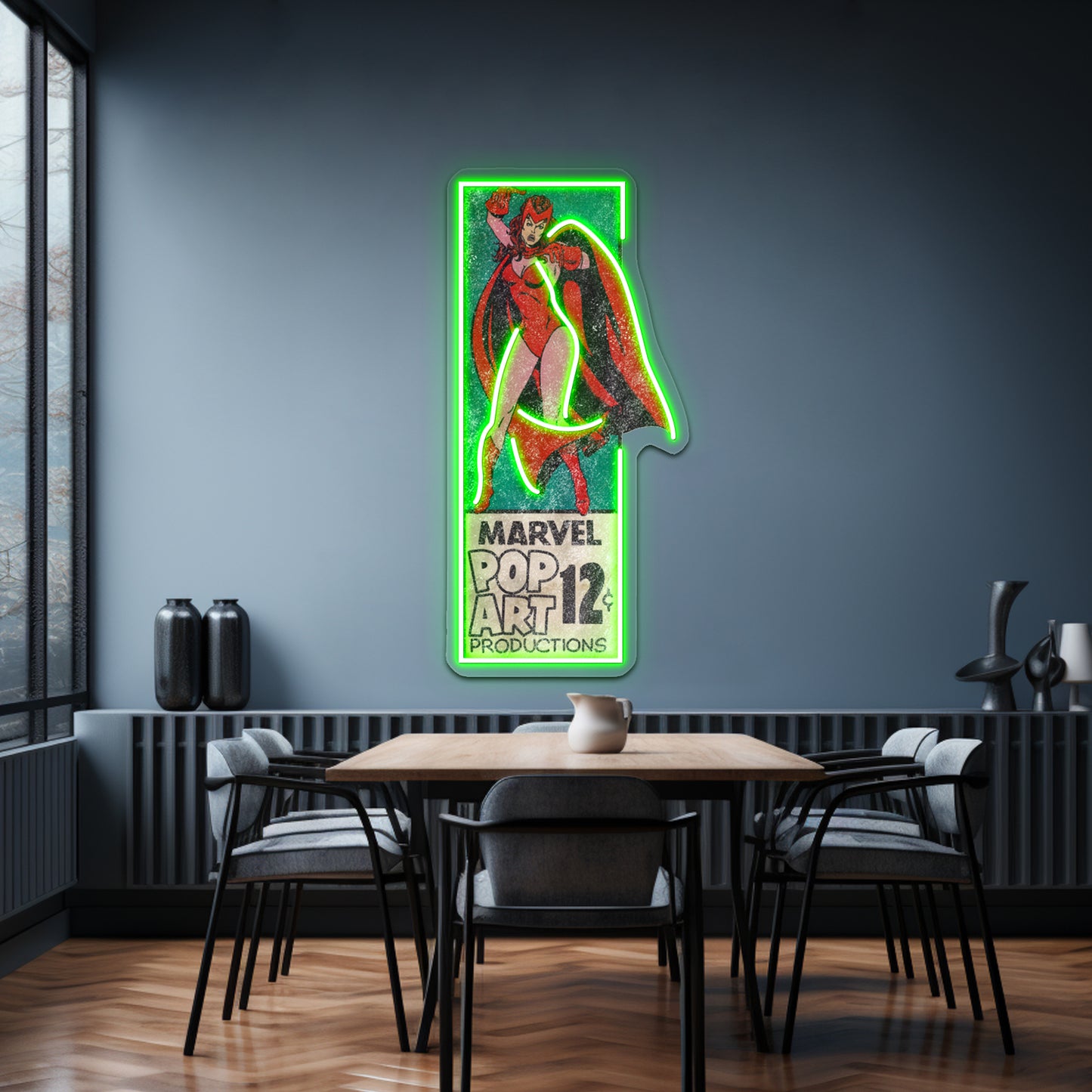 Retro Corner Box Witch Artwork Led Neon Signs