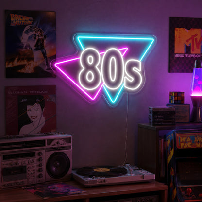 Retro Eighties Triangle Neon Sign LED Neon Sign real lifestyle scene