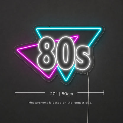 Retro Eighties Triangle Neon Sign LED Neon Sign size image