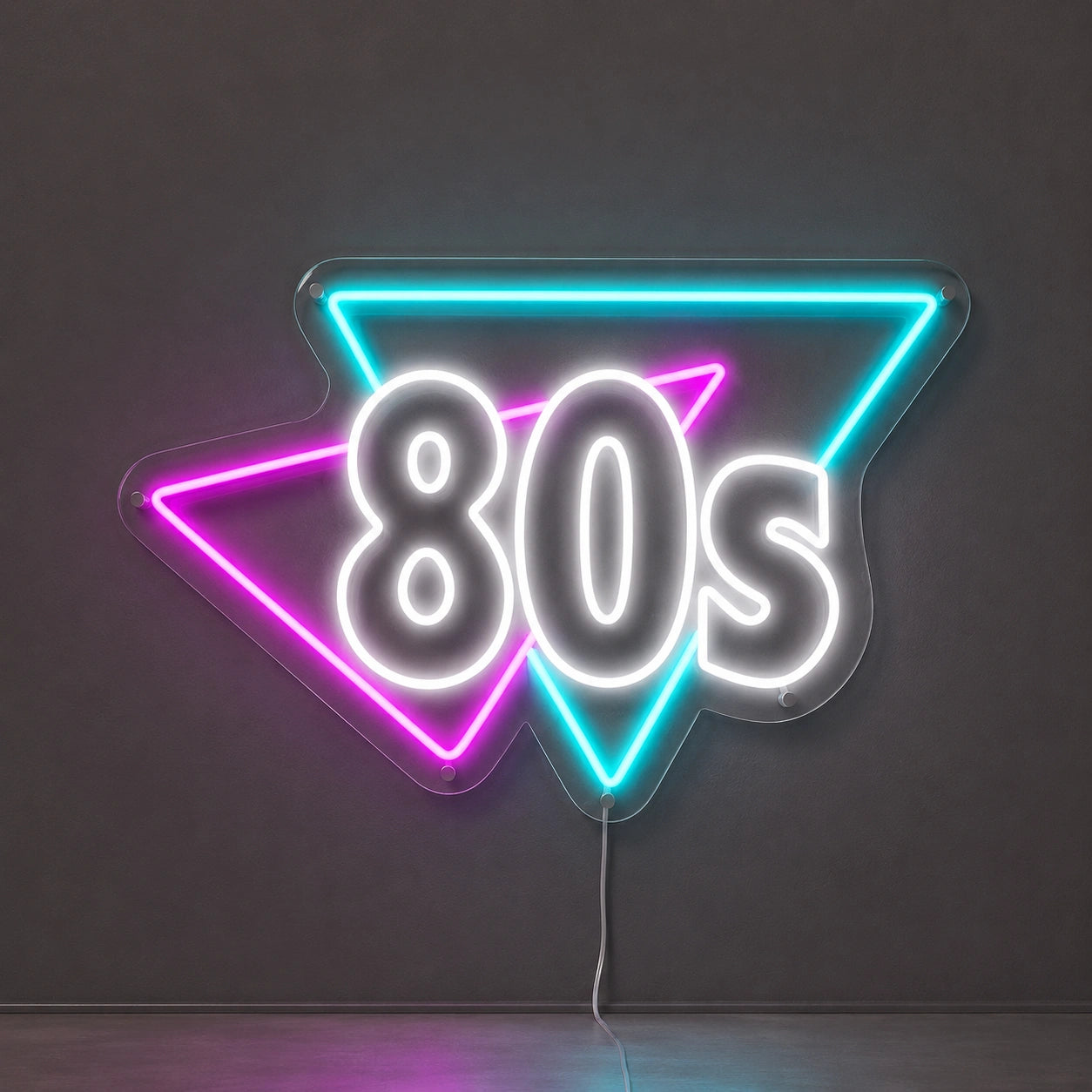 Retro Eighties Triangle Neon Sign LED Neon Sign main product image