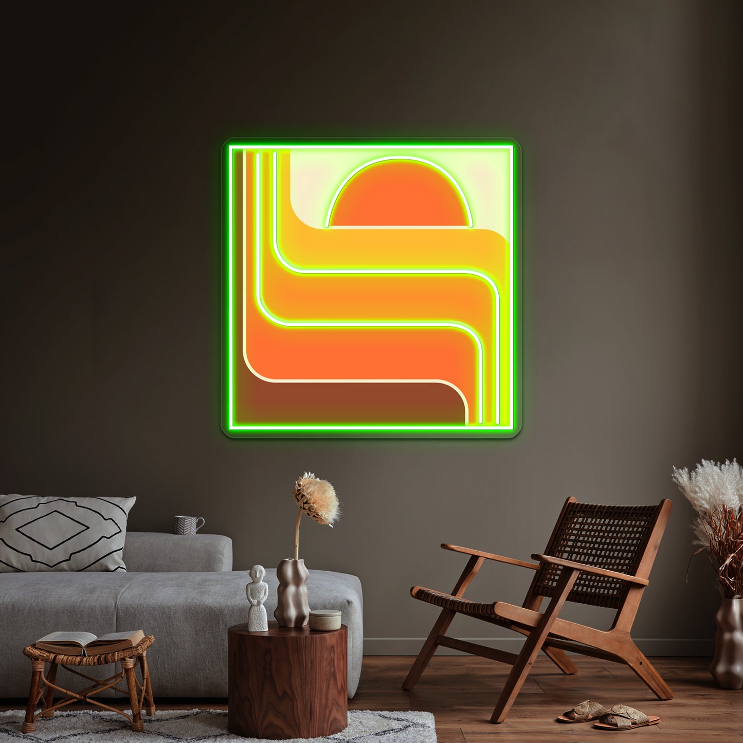 Retro Geometric Sun Design 656 Artwork Led Neon Signs