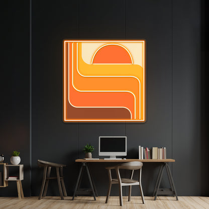 Retro Geometric Sun Design 656 Artwork Led Neon Signs