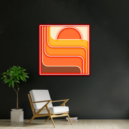 Retro Geometric Sun Design 656 Artwork Led Neon Signs