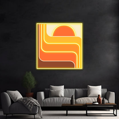 Retro Geometric Sun Design 656 Artwork Led Neon Signs