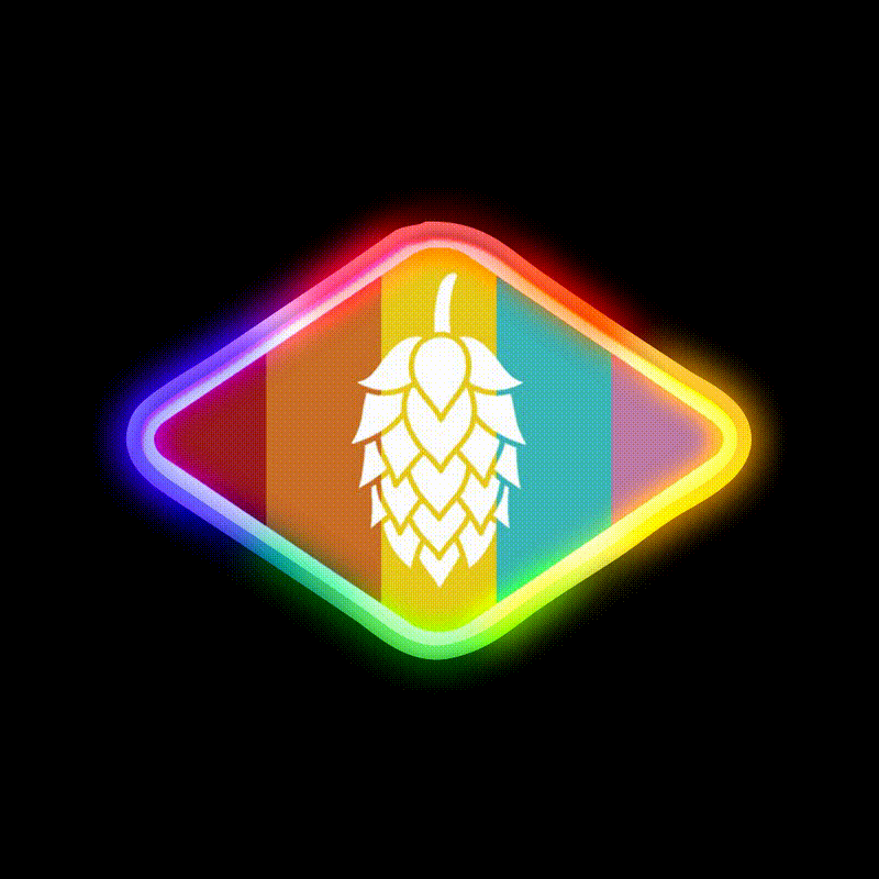 Retro Hops Beer Bar Decor Led Neon Sign Rgb Color - LED neon sign close-up detail