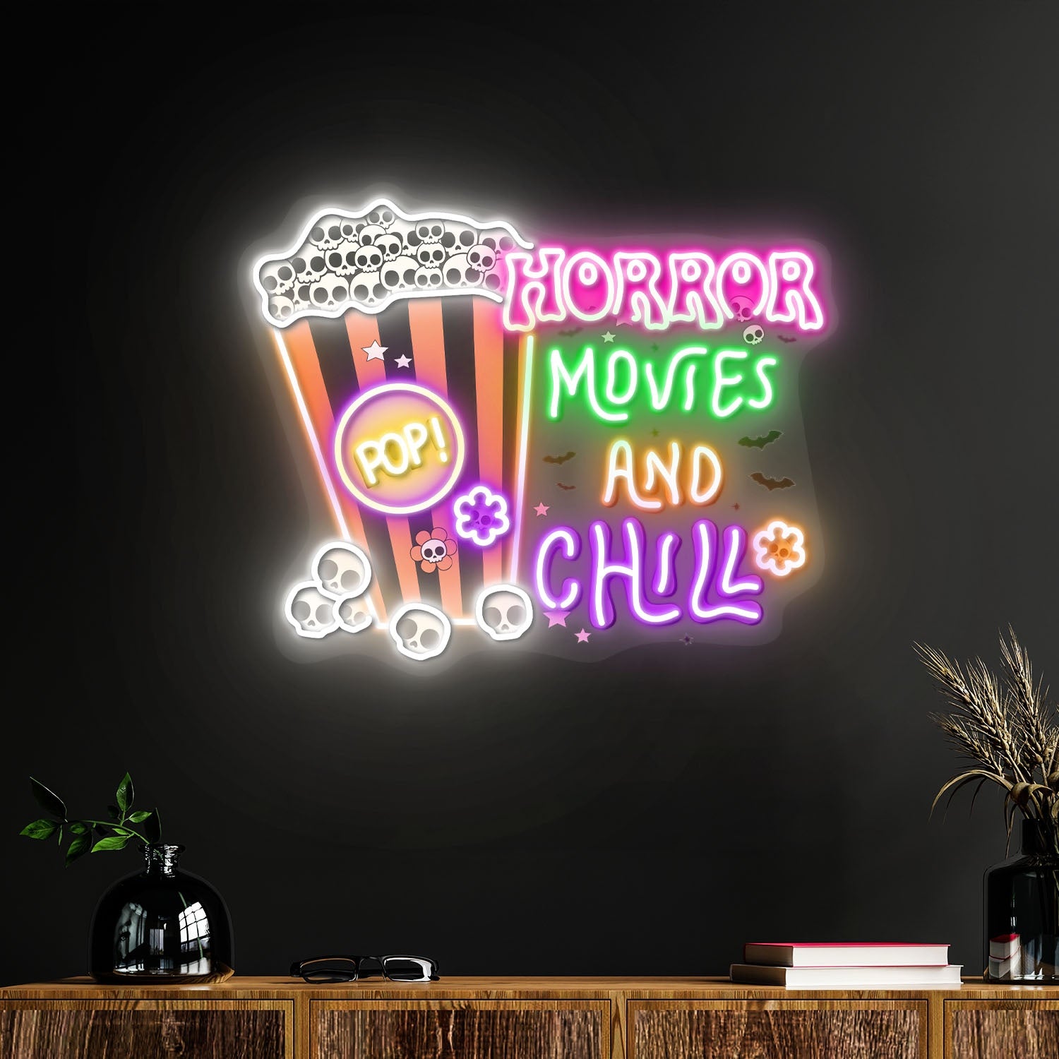 Retro Horror Movies Halloween Acrylic Led Neon Sign | Shineneon