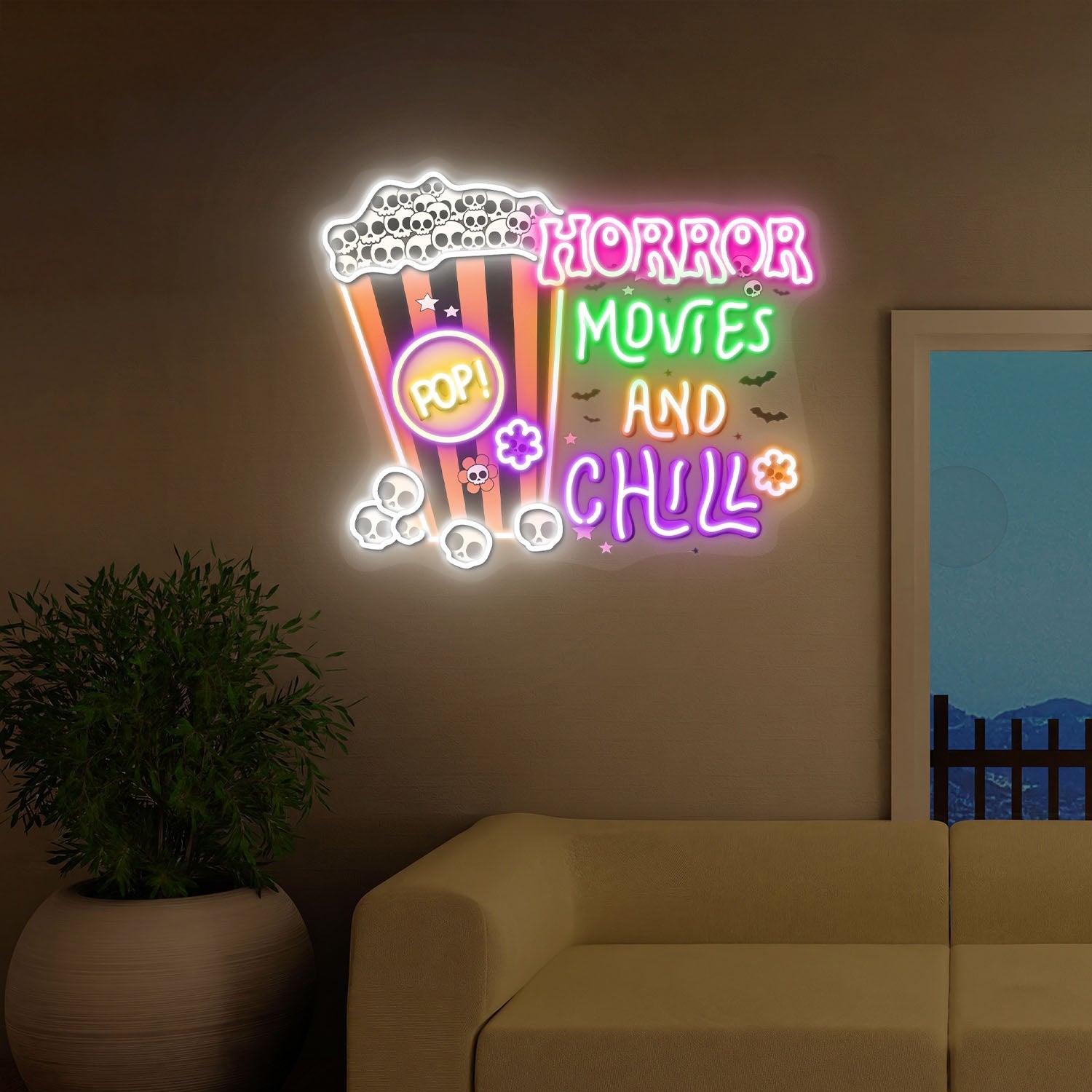 Retro Horror Movies Halloween Acrylic Led Neon Sign | Shineneon