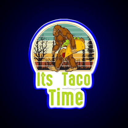 Retro Its Taco Time Bigfoot Taco Time Bigfoot Taco Led Neon Sign Rgb Color - Shineneon
