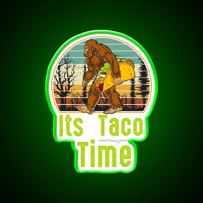 Retro Its Taco Time Bigfoot Taco Time Bigfoot Taco Led Neon Sign Rgb Color - Shineneon