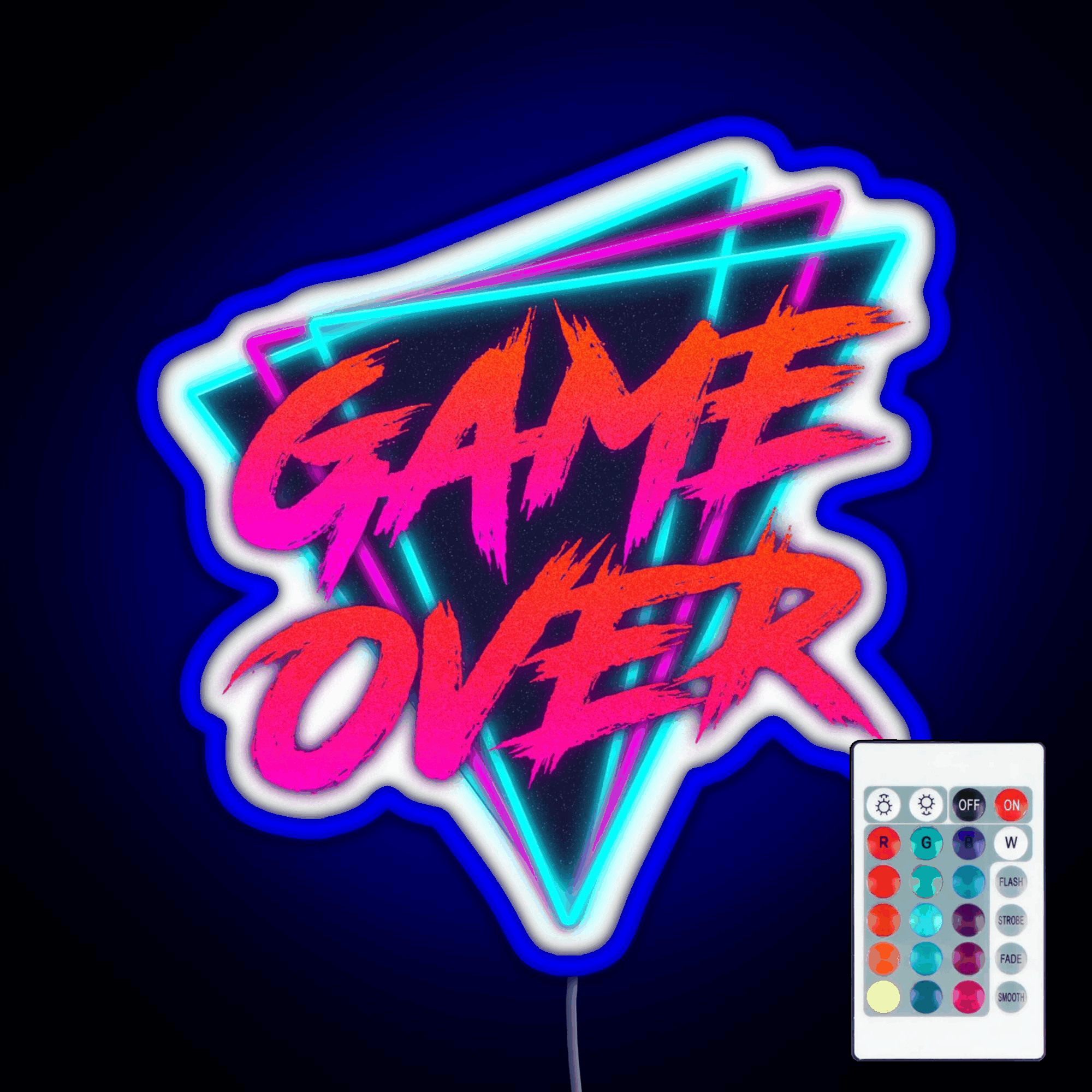 Retro Love Game Over Rgb Led Neon Sign Pop Wall Art