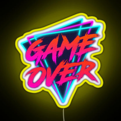 Retro Love Game Over Rgb Led Neon Sign Pop Wall Art - Shineneon