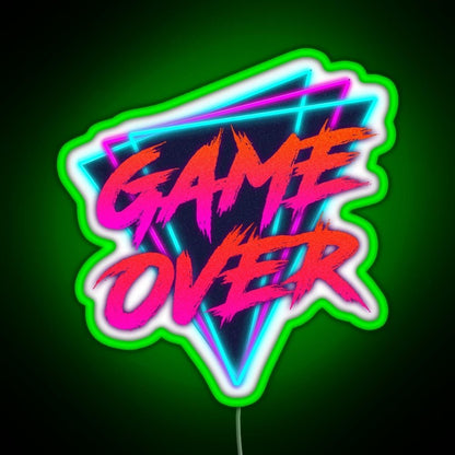 Retro Love Game Over Rgb Led Neon Sign Pop Wall Art - Shineneon