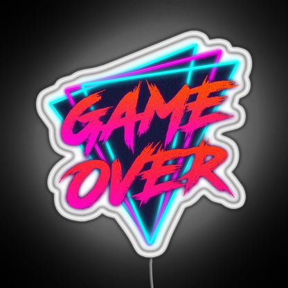 Retro Love Game Over Rgb Led Neon Sign Pop Wall Art - Shineneon