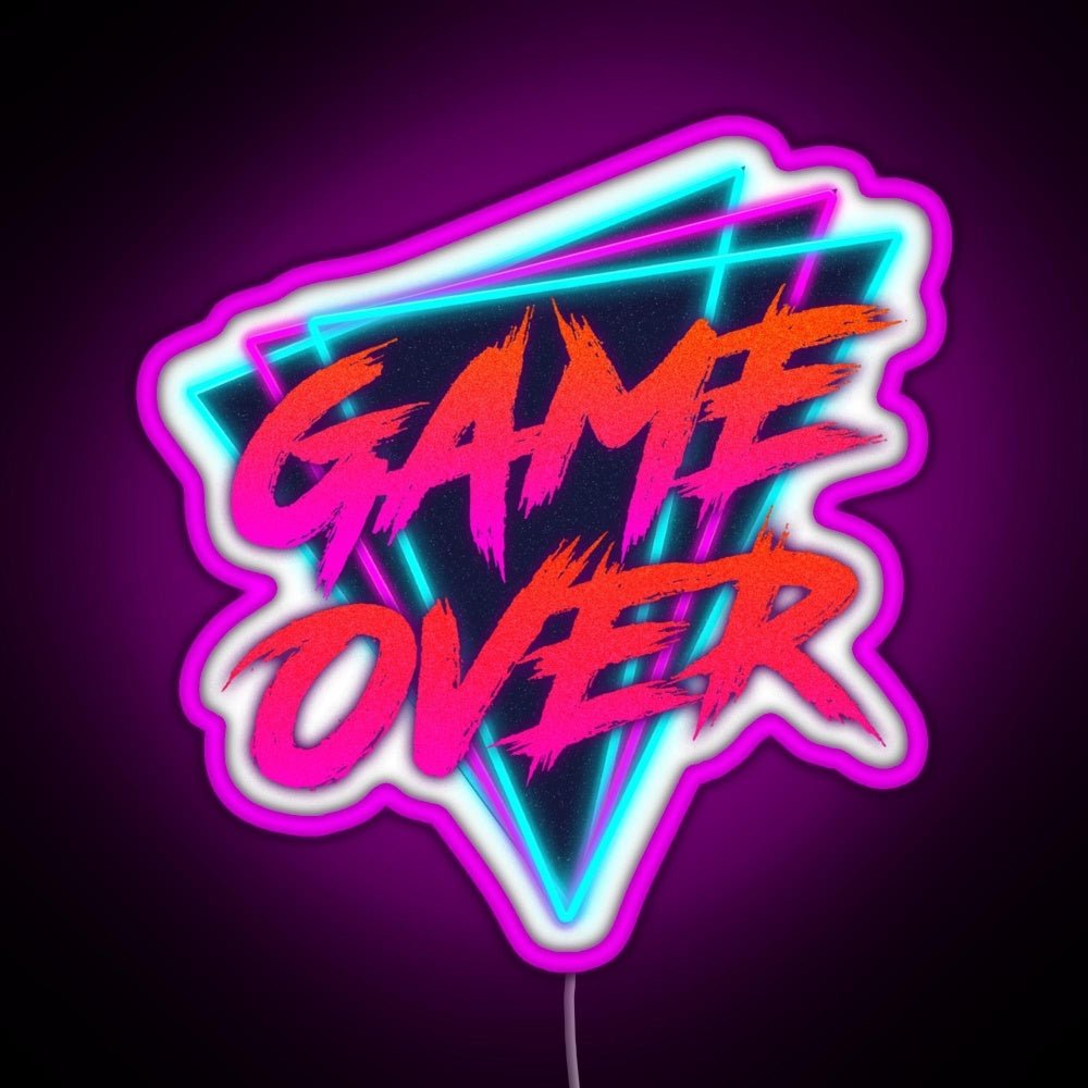 Retro Love Game Over Rgb Led Neon Sign Pop Wall Art - Shineneon