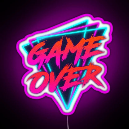 Retro Love Game Over Rgb Led Neon Sign Pop Wall Art - Shineneon