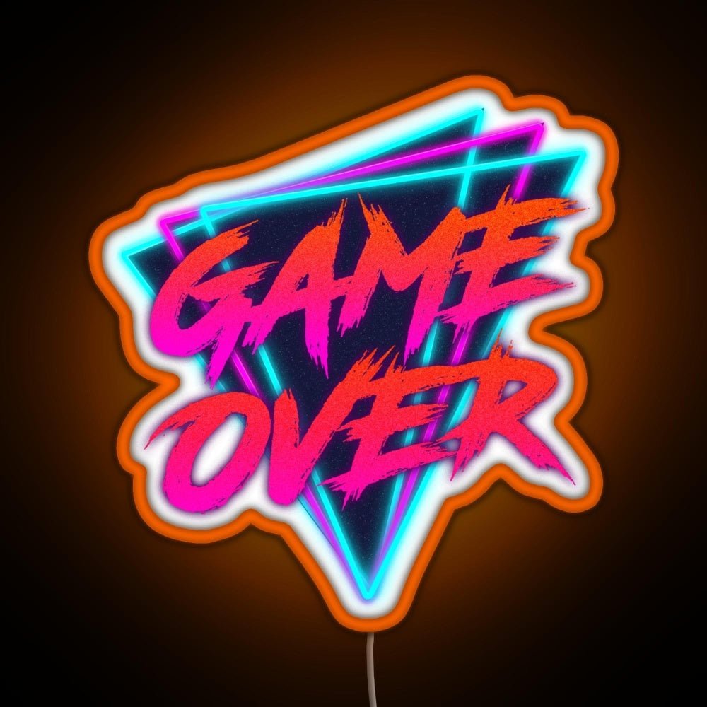 Retro Love Game Over Rgb Led Neon Sign Pop Wall Art - Shineneon