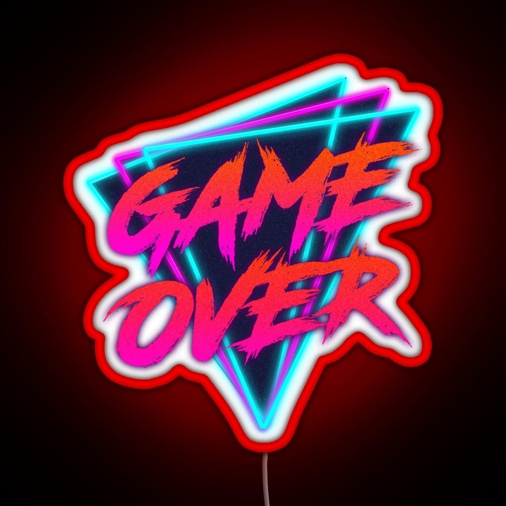 Retro Love Game Over Rgb Led Neon Sign Pop Wall Art - Shineneon