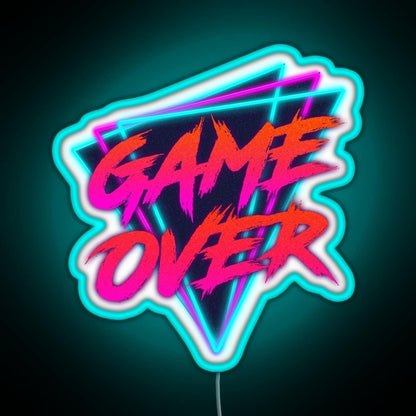 Retro Love Game Over Rgb Led Neon Sign Pop Wall Art - Shineneon