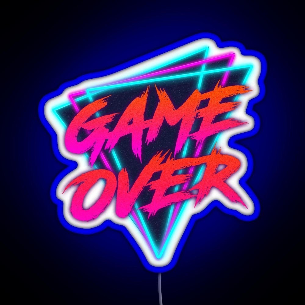 Retro Love Game Over Rgb Led Neon Sign Pop Wall Art - Shineneon