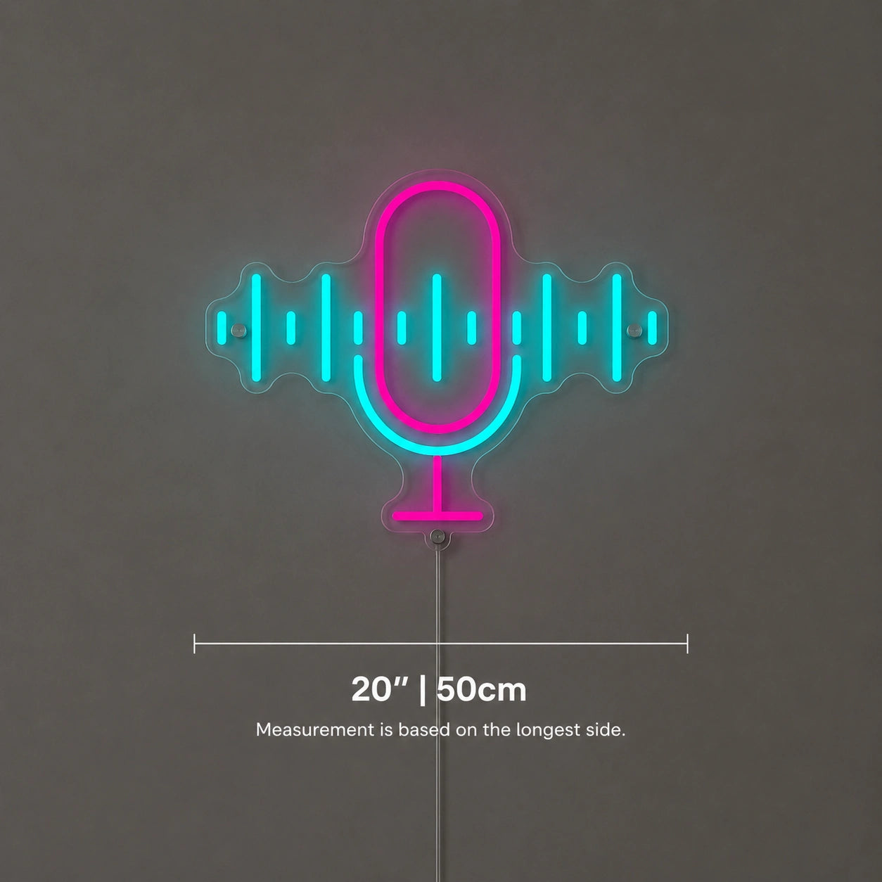 Retro Microphone Wave Neon Sign LED Neon Sign size image