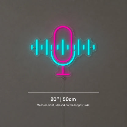 Retro Microphone Wave Neon Sign LED Neon Sign size image