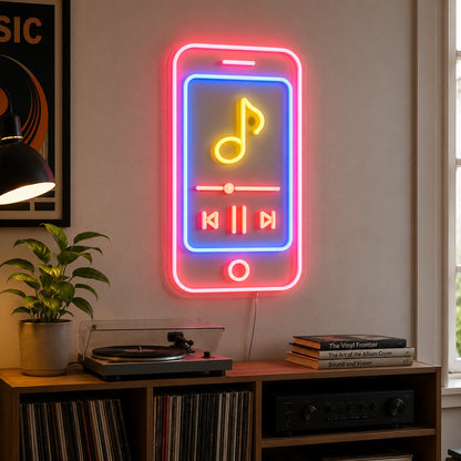 Retro Music Player Neon Sign LED Neon Sign real lifestyle scene