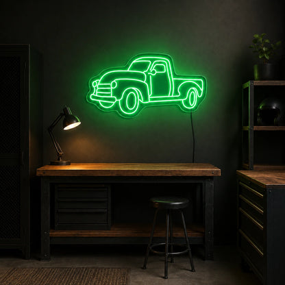 Retro Pickup Truck LED Neon Sign real lifestyle scene