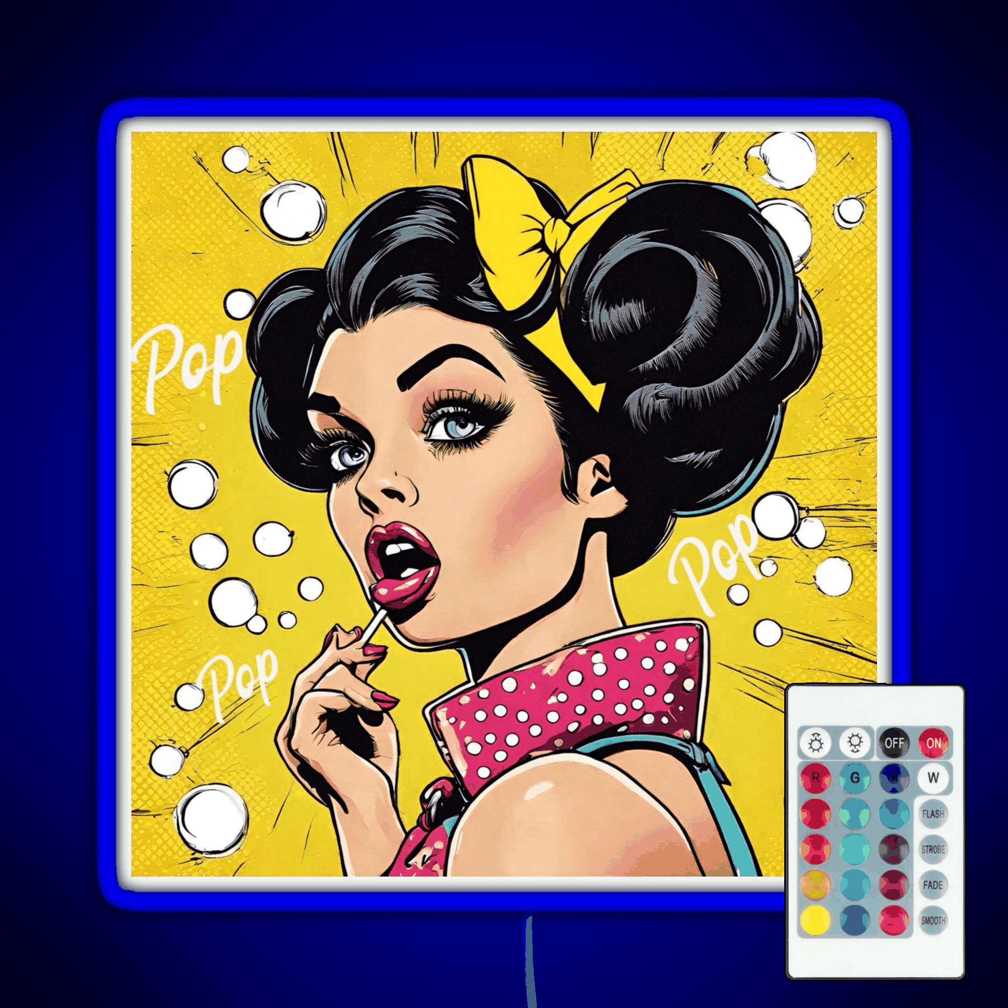 Retro Pop Art Beauty Illustration Rgb Led Neon Sign Pop Wall Art