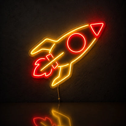 Retro Rocket Neon Sign LED Neon Sign high-converting product image
