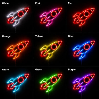 Retro Rocket Neon Sign LED Neon Sign color grid