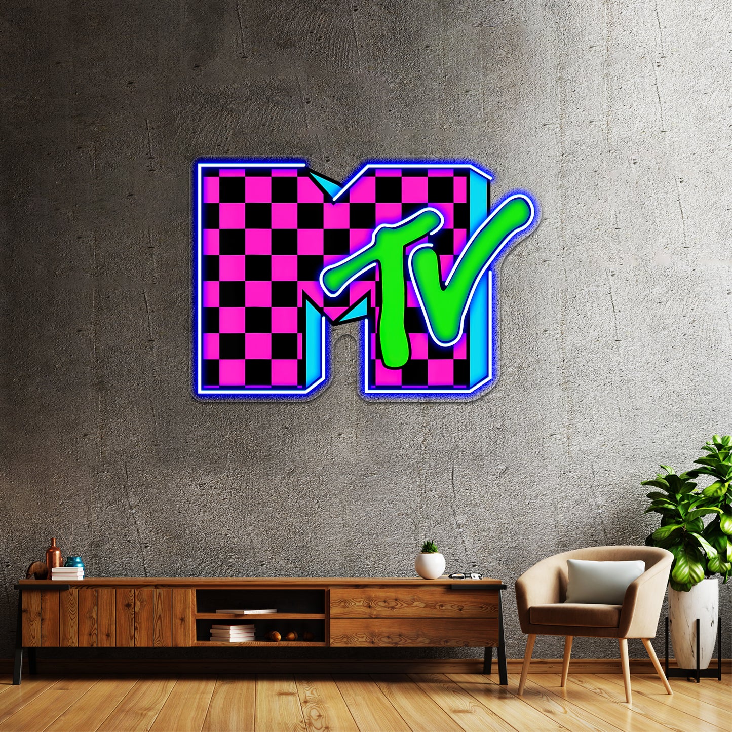 Retro Shape Design Logo Graphic Essential Wall Artwork Neon Signs