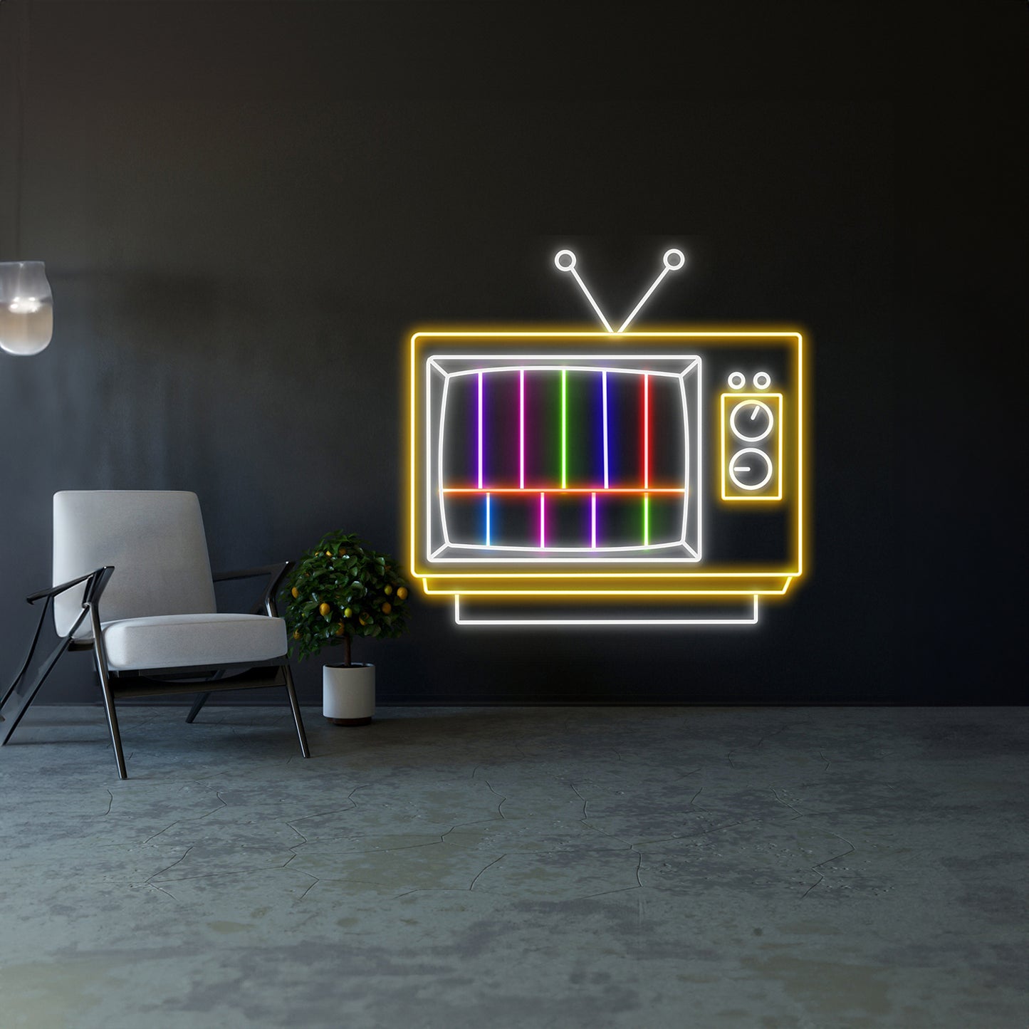 Retro Television Neon Light Christmas Decor