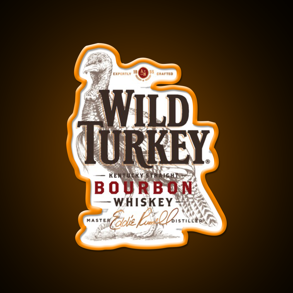 Retro Wild Turkey Premium Whiskey Drink Bar Led Neon Sign Rgb Color